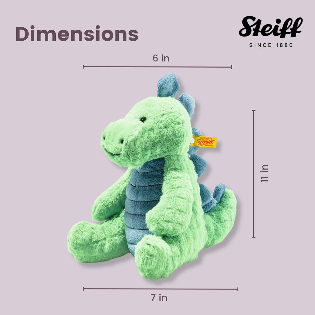 Steiff Plüschtier Spott Stegosaurus grün-Petrol 28 cm, Kuscheltier Dinosaurier, Soft Cuddly Friends