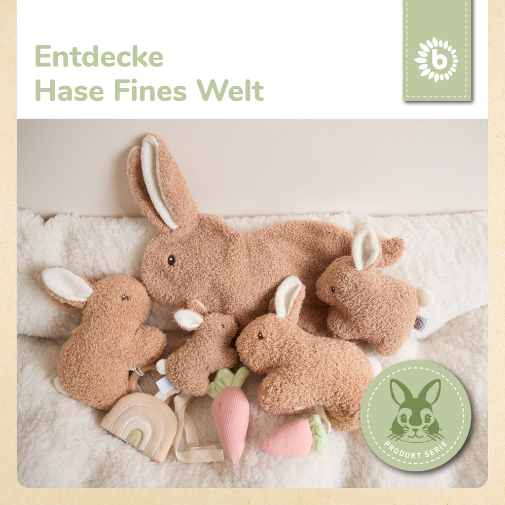 Bieco Bunny Kuscheltuch Feines Kaninchen aus Bouclé von Geburt an für Babys und Kleinkinder