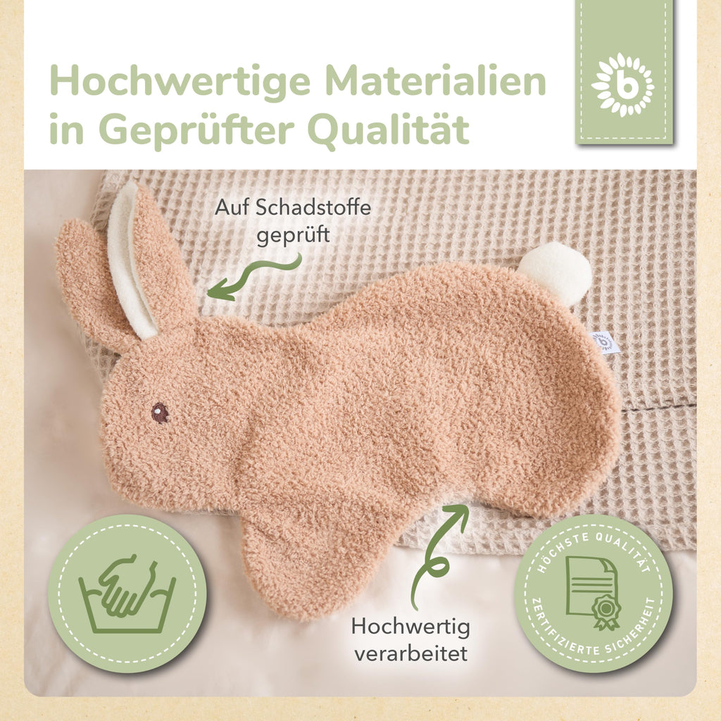 Bieco Bunny Kuscheltuch Feines Kaninchen aus Bouclé von Geburt an für Babys und Kleinkinder