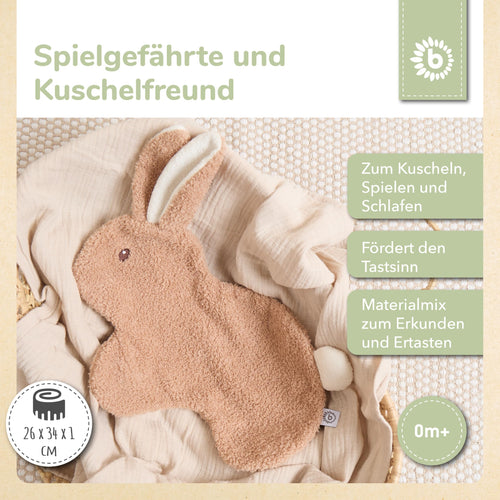 Bieco Bunny Kuscheltuch Feines Kaninchen aus Bouclé von Geburt an für Babys und Kleinkinder